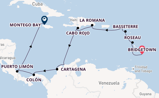 Caribbean vanaf Bridgetown met AIDAluna