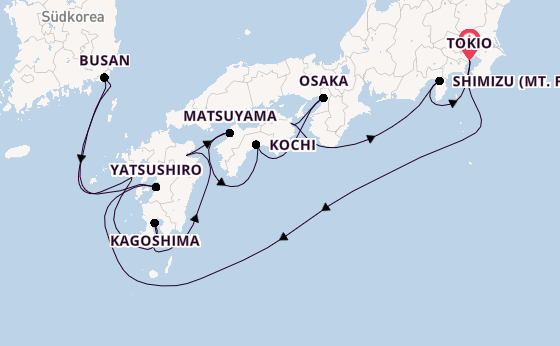 Japan ab Tokio, Japan auf der Diamond Princess