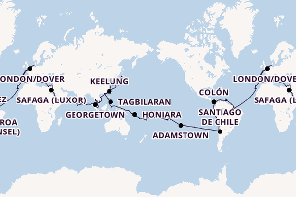 Weltreise ab Hamburg, Deutschland auf der VASCO DA GAMA