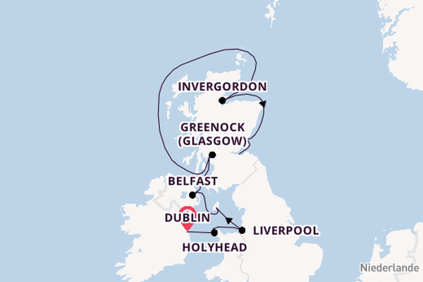 Vereinigtes Königreich ab Dublin, Irland auf der Azamara Quest