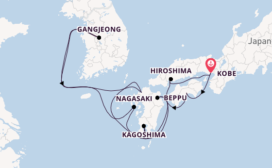Japan vanaf Kobe, Japan met de Seven Seas Navigator