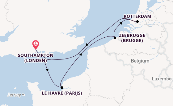 Engeland vanaf Southampton (Londen), Engeland met de Queen Mary 2