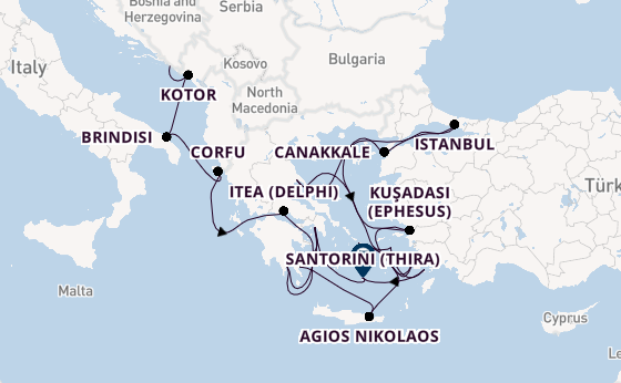 Eastern Mediterranean from Dubrovnik, Croatia with the Seabourn Ovation 
