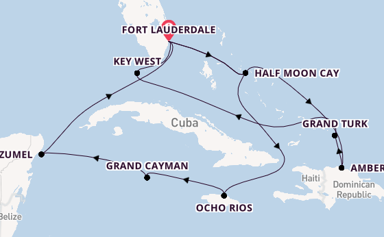 Caribbean vanaf Fort Lauderdale, Verenigde Staten met de Eurodam