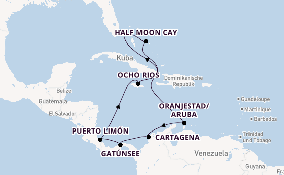Karibik ab Fort Lauderdale (Port Everglades), USA auf der Nieuw Amsterdam