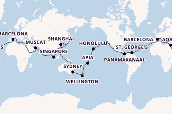 119daagse droomcruise vanuit Marseille