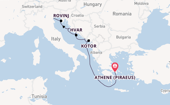 Oostelijke Middellandse Zee vanaf Athene (Piraeus), Griekenland met de Azamara Onward