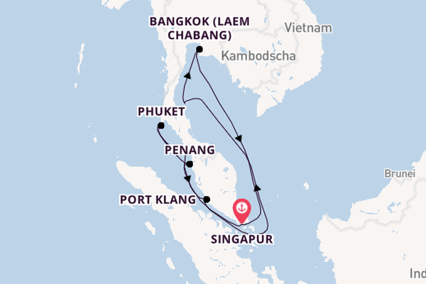 Südostasien ab Singapur, Singapur auf der Mein Schiff 6