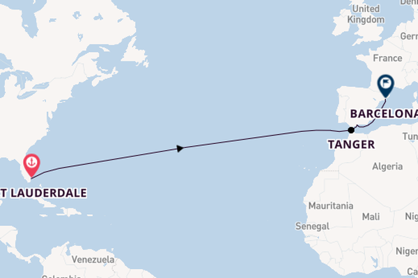 trans-Atlantisch vanaf Fort Lauderdale, Verenigde Staten met de Nieuw Amsterdam