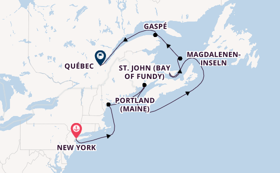 USA Ostküste ab New York auf der EXPLORA IV