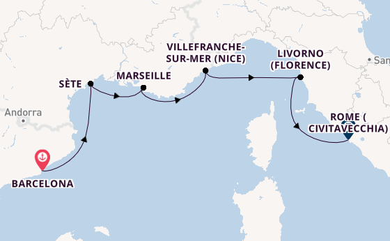 Western Mediterranean from Barcelona, Spain with the Viking Astrea