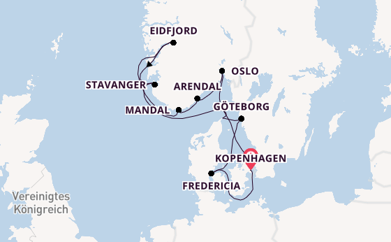 Norwegen ab Kopenhagen, Dänemark auf der Azamara Quest