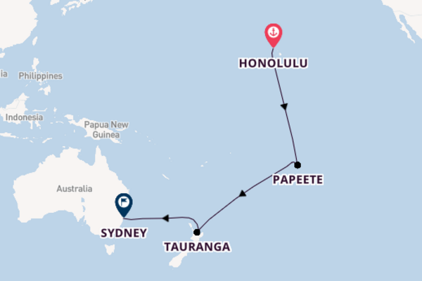 Hawaii to Sydney with Pacific Islands and a FREE 2 nt hotel stay in Hawaii and Sydney