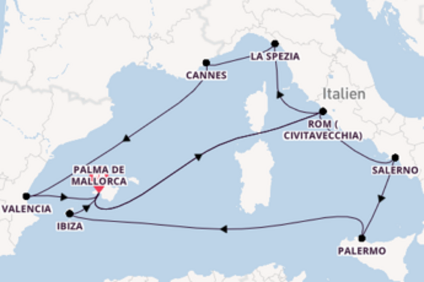 15 Tage Mittelmeer Kreuzfahrt