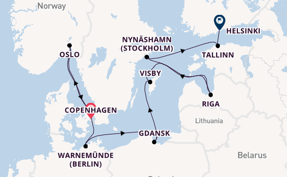 Norway from Copenhagen, Denmark with the Norwegian Sun