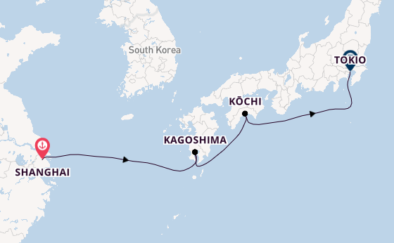 Japan vanaf Shanghai, China met de MSC Bellissima
