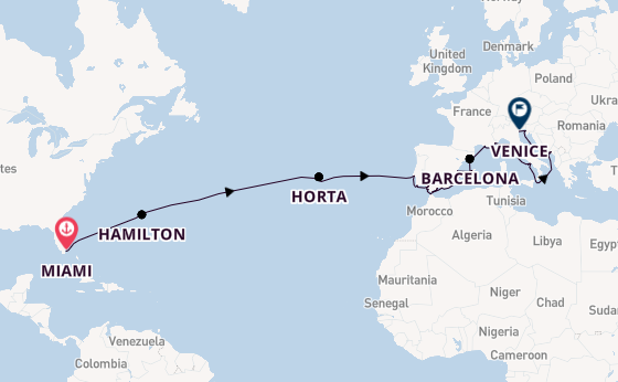 Transatlantic from Miami, Florida, USA with the Azamara Journey