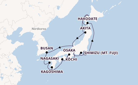 Japan ab Deutschland auf der Riviera