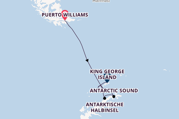 Antarktis ab Puerto Williams, Chile auf der Silver Wind