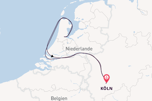 Rhein ab Köln, Deutschland auf der MS VistaSky