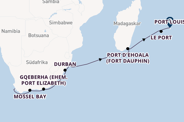 Afrika ab Kapstadt, Südafrika auf der EUROPA