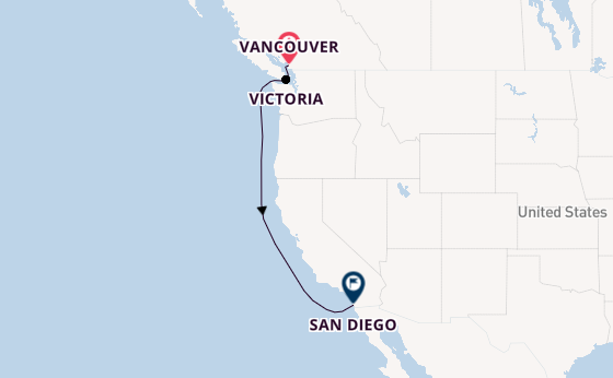 Amerikaanse Westkust vanaf Vancouver, Canada met de Disney Wonder