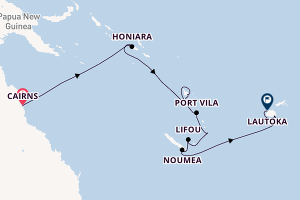 South Pacific from Cairns, Australia with the Seven Seas Navigator