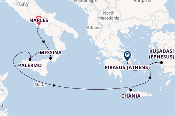 Mediterranean from Naples, Italy with the Sun Princess
