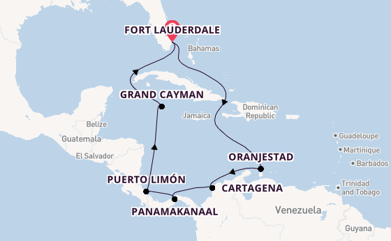 Midden-Amerika vanaf Fort Lauderdale, Verenigde Staten met de Caribbean Princess