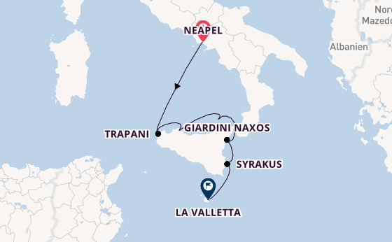 Westliches Mittelmeer ab Neapel, Italien auf der SEA CLOUD II