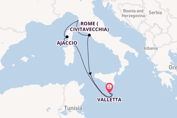 Western Mediterranean from Valletta, Malta with the Azura
