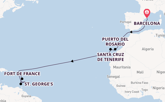 Caribbean from Barcelona, Spain with the MSC World Europa
