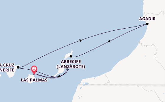 Kanarische Inseln ab Las Palmas, Gran Canaria auf der Costa Smeralda