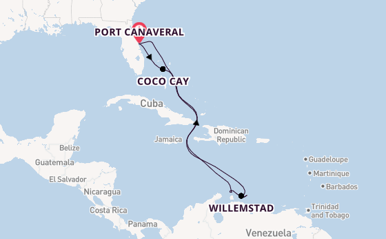 Caribbean from Port Canaveral, Florida with the Adventure of the Seas