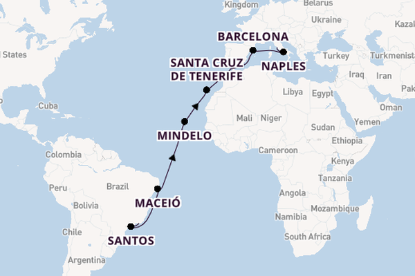 Transatlantic & Repositioning from Rio de Janeiro, Brazil with the MSC Orchestra 