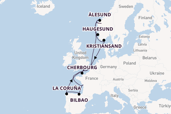 Norway from Southampton, England with the MSC Virtuosa