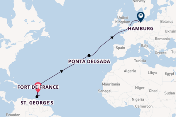 Caribbean from Fort de France, Martinique with the MSC Virtuosa