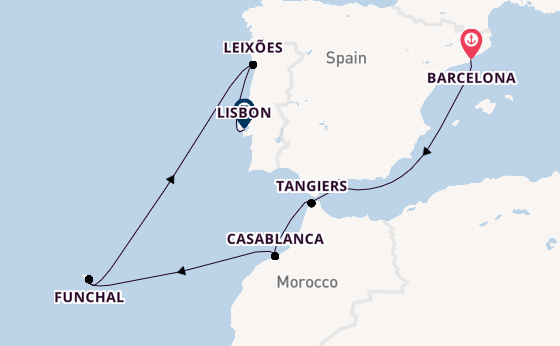 Portugal from Barcelona, Spain with the Mariner of the Seas