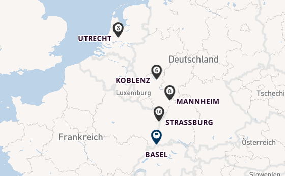 Rhein ab Amsterdam, Niederlande auf der Amadeus Queen