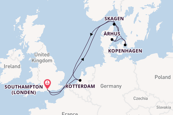 Engeland vanaf Southampton (Londen), Engeland met de MSC Meraviglia