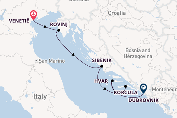 Kroatië vanaf Venetië, Italië met de Sea Cloud II