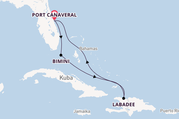 Karibik ab Port Canaveral, USA auf der Adventure of the Seas