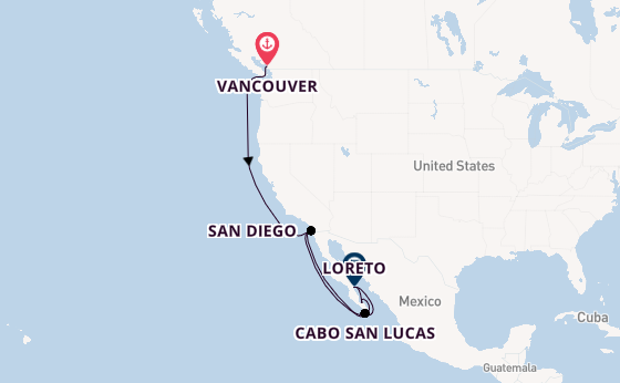 USA West Coast from Vancouver, Canada with the Zaandam