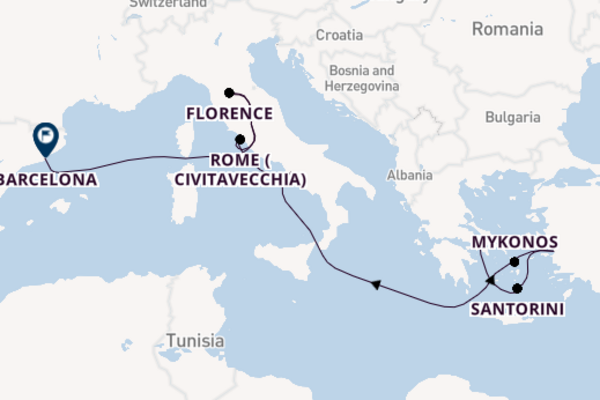 10 day journey to Barcelona from Athens (Piraeus)
