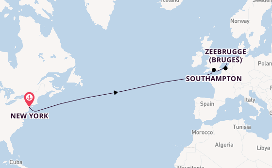 Transatlantic from New York, USA with the Queen Mary 2