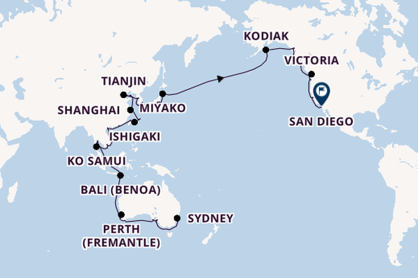 Transpacific from Sydney, Australia with the Azamara Quest