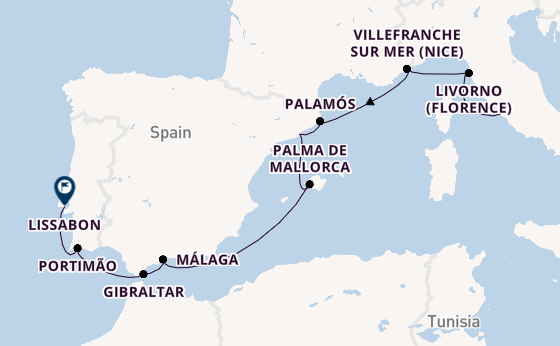 Westelijke Middellandse Zee vanaf Civitavecchia (Rome), Italië met de Sonata (Oceania)