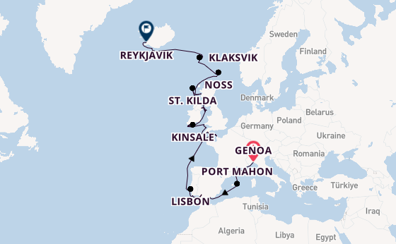 British Isles from Genoa, Italy with the Seabourn Pursuit