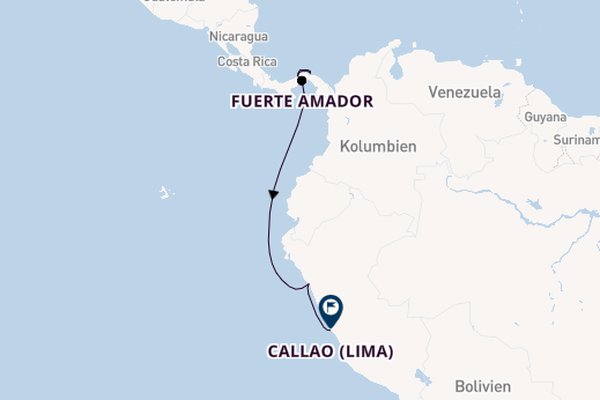 Mittelamerika ab Colón, Panama auf der L'Austral