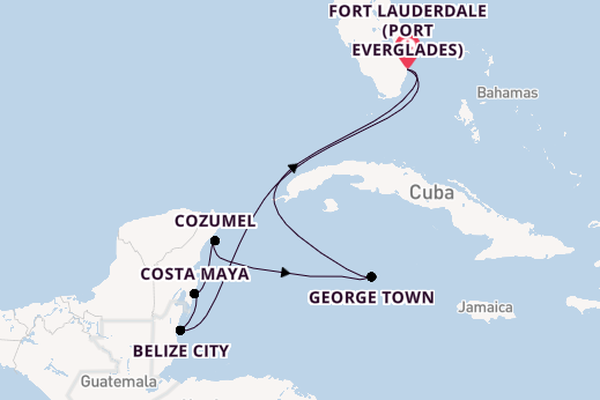 Western Caribbean from Fort Lauderdale (Port Everglades), Florida, USA with the Celebrity Xcel
